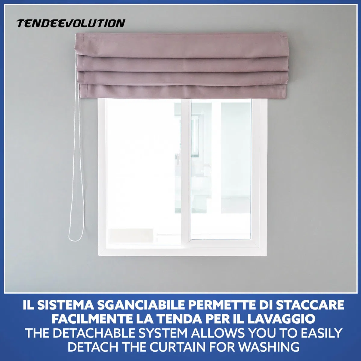 TENDEEVOLUTION Bastone Tenda a Pacchetto per Interni in Alluminio con 4 Calate e sgancio rapido. Bastone Tenda Soffitto o Parete, Steccate o in Tessuto (160 CM Catenella a Destra)