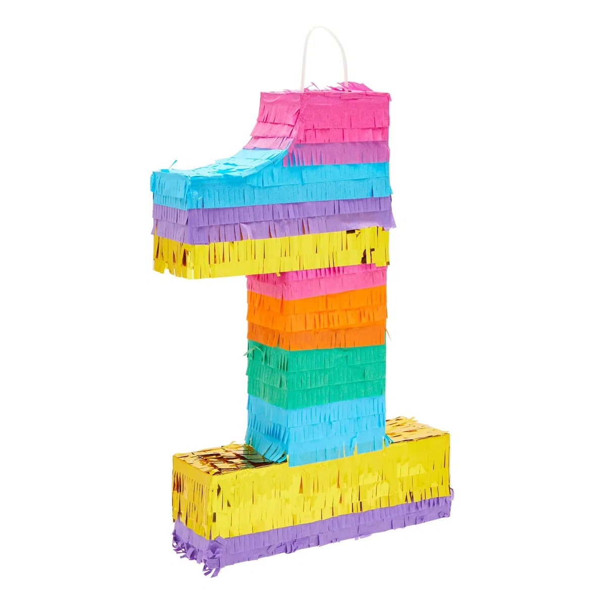 BLUE PANDA Pignatta per il 1° Compleanno - 41,9 x 27,9 x 7,6 cm, Carta Ondulata Multicolore - Pignatta Arcobaleno per Decorazioni del 1° Compleanno, Decorazione per Feste e Party Arcobaleno
