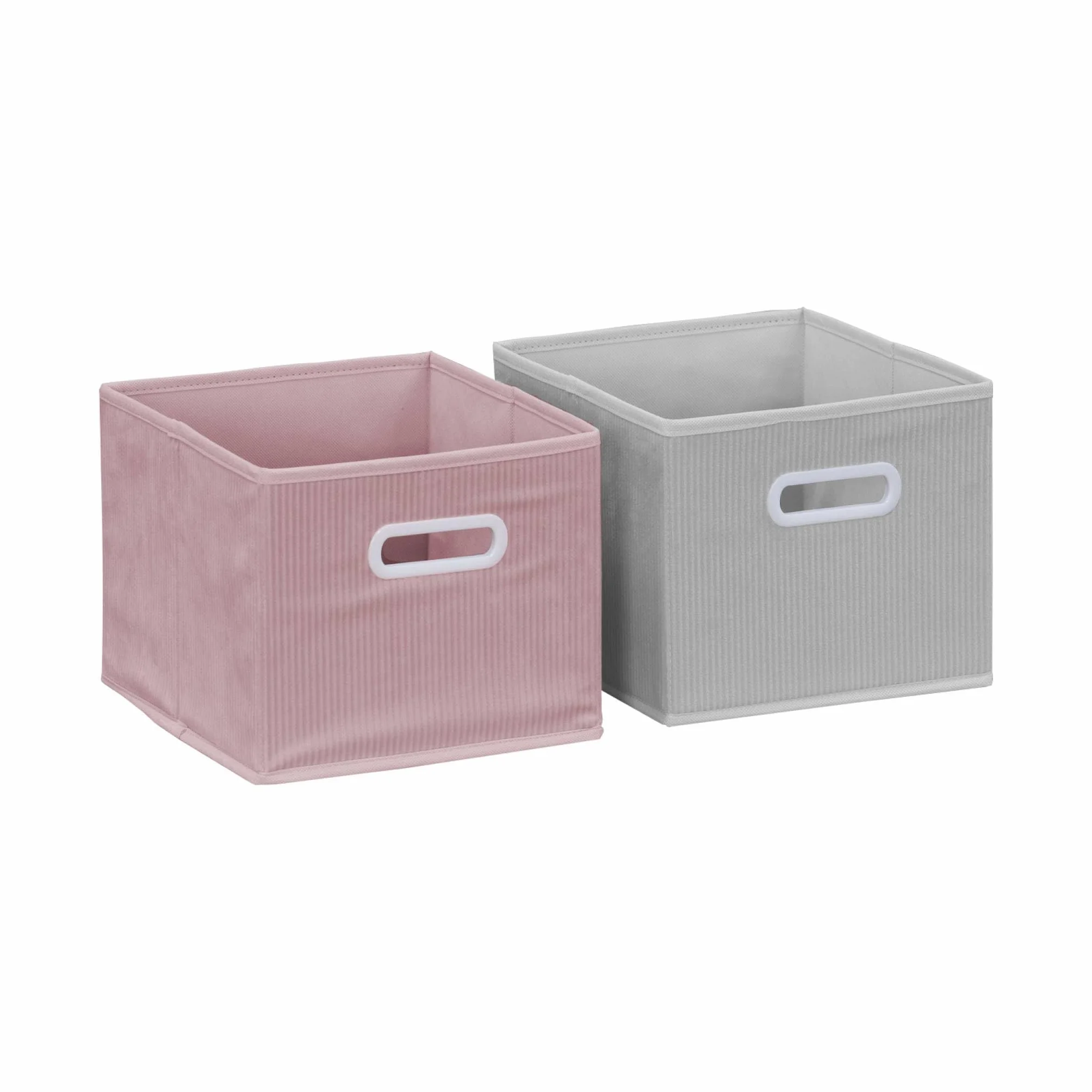 Libreria per bambini con 6 cestini in velluto, Camille, Rosa, 129.5x76.2x70 cm