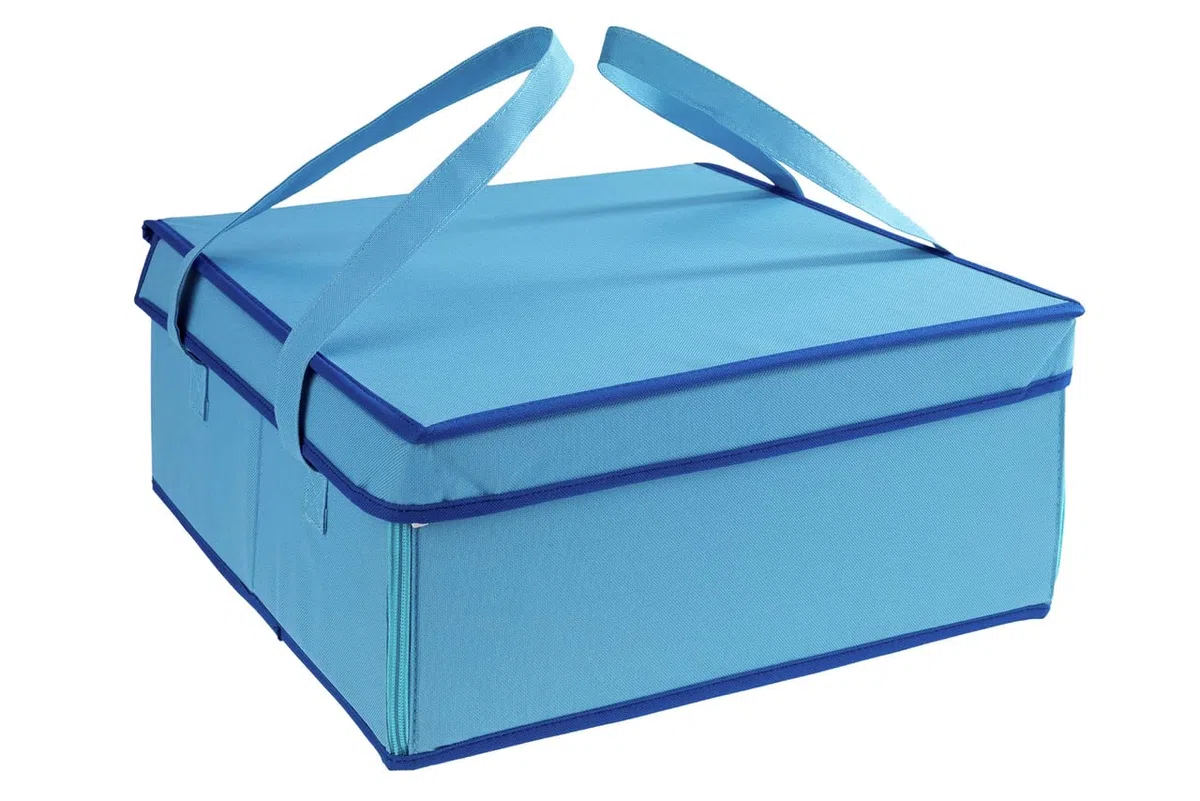 Maximex Borsa termica per torte, insalata, carne, poliestere, 38 x 17 x 38 cm, blu