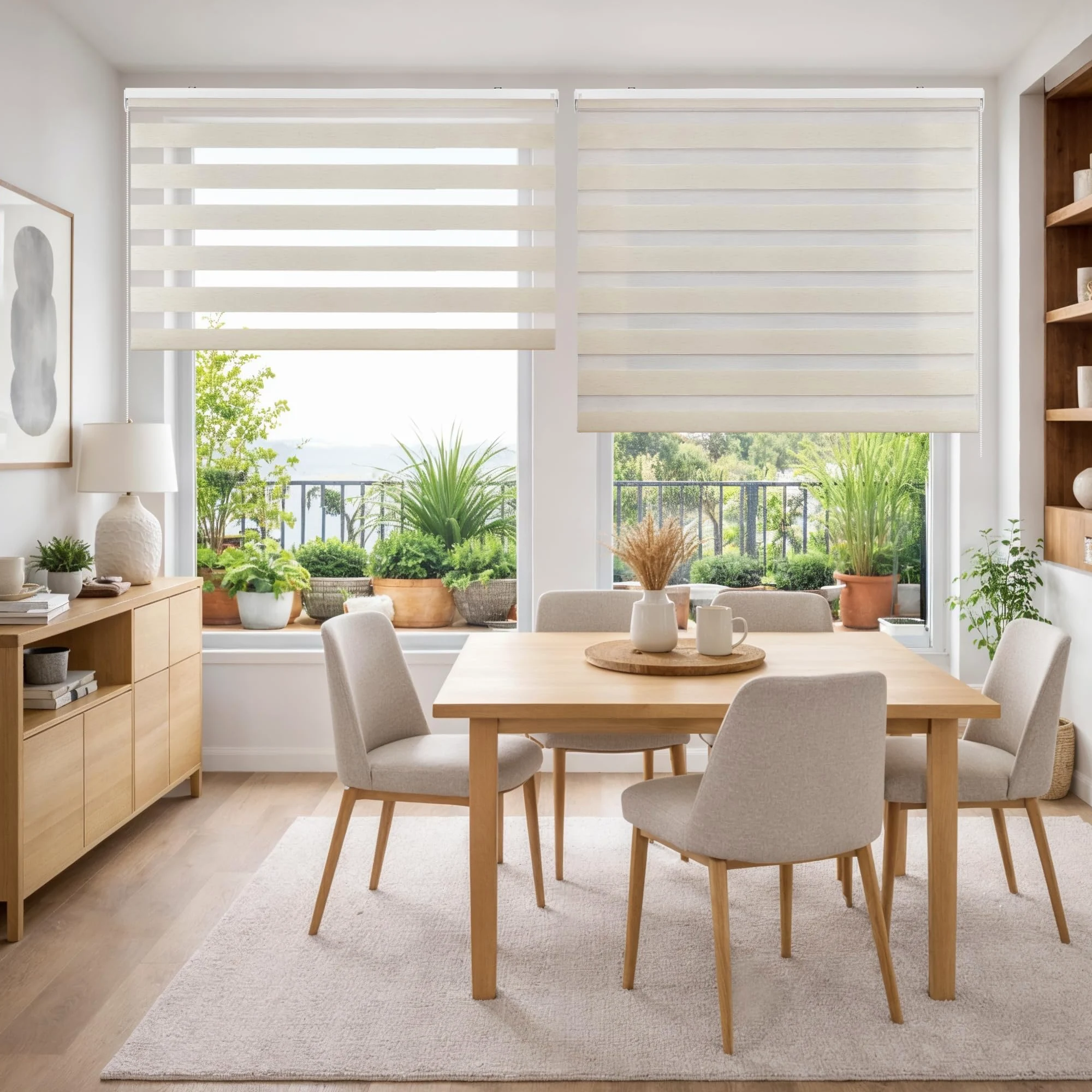 Tende a rullo per interni Giorno Notte avvolgibile Doppio strato Tessuto elegante per porta e finestra. Offrono un'adattabilità alla luminosità STORESDECO Lino 120x250 cm (Larghezza x Altezza)