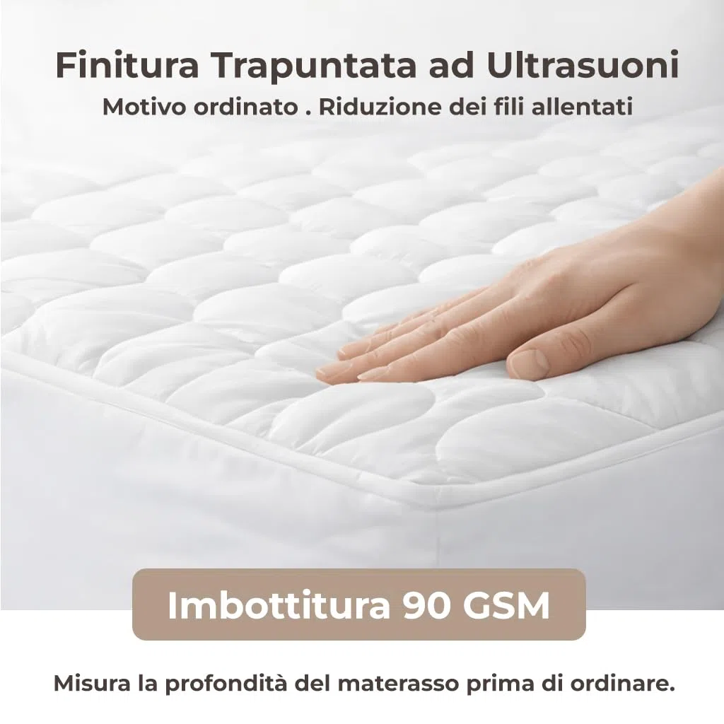 LivinEase Coprimaterasso Matrimoniale 200x200 Trapuntato - Altezza Fino a 30 cm con Elastico Tutto Intorno - Copri Materasso 200x200 - Oeko-Tex e Traspirante - Non Impermeabile