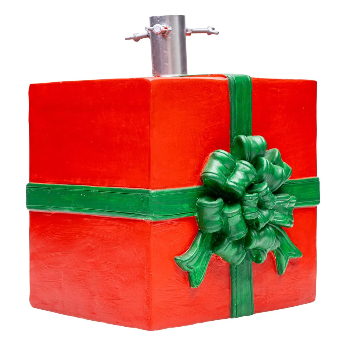 Nataland Base Pacco Regalo per Albero di Natale Dipinta A Mano, Supporto Decorativo Robusto e Stabile Alto 27 Cm con Aggancio Universale per Alberi Fino A 210 cm