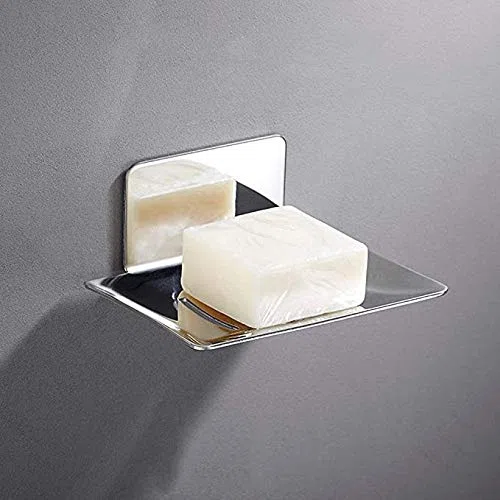 Portaspugna Portasapone in Acciaio Inox Nessuna perforazione Porta Sapone Sistema di Vuoto Senza Trapano - Utilizzabile in Bagno e Cucina （Cromo）