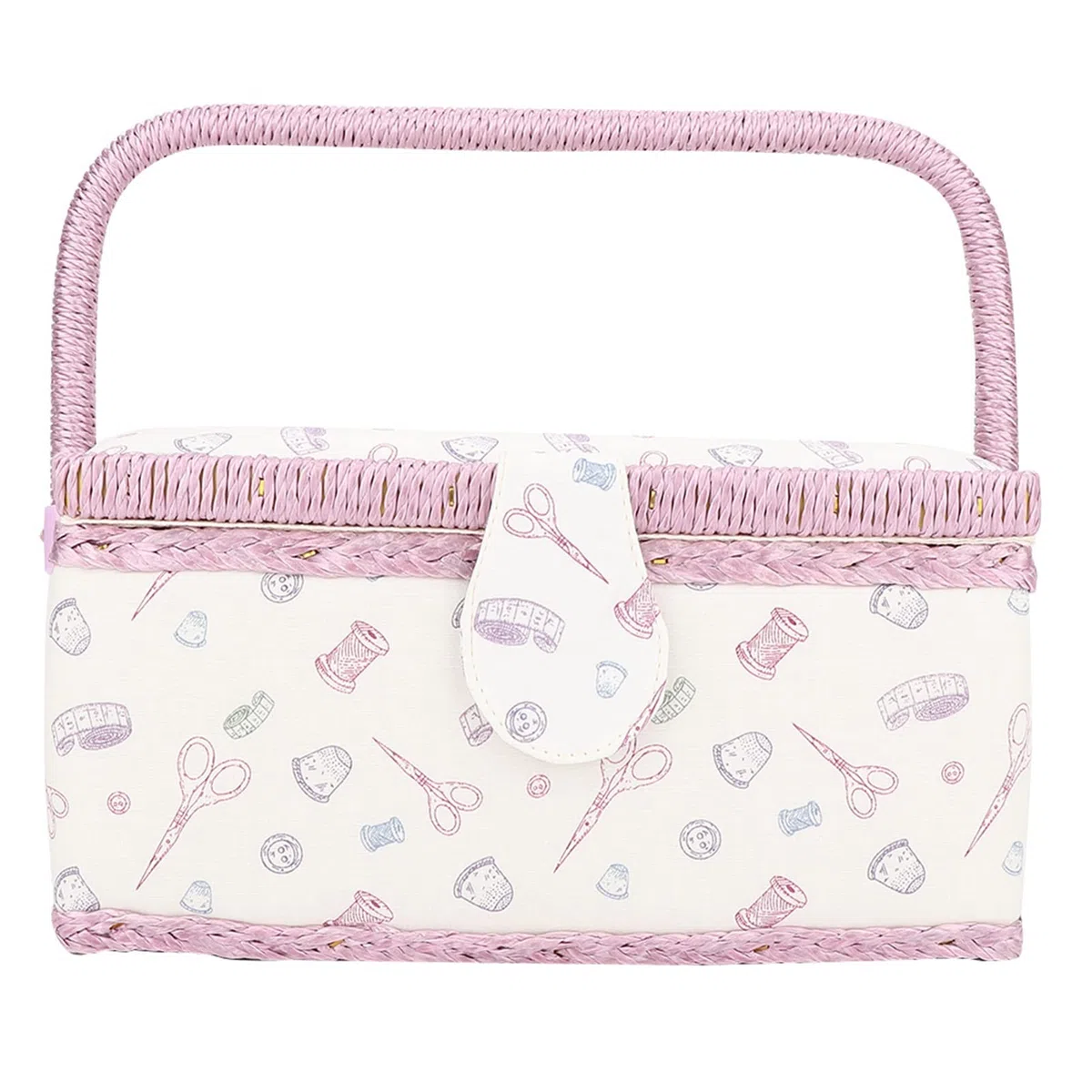 Cesto da Cucito, Vintage Extra Large Cassetta per la Conservazione di Stoffe per la Casa, Fai da Te per Aghi, Filo, Metro a Nastro, Ditale, Accessori per Cucito