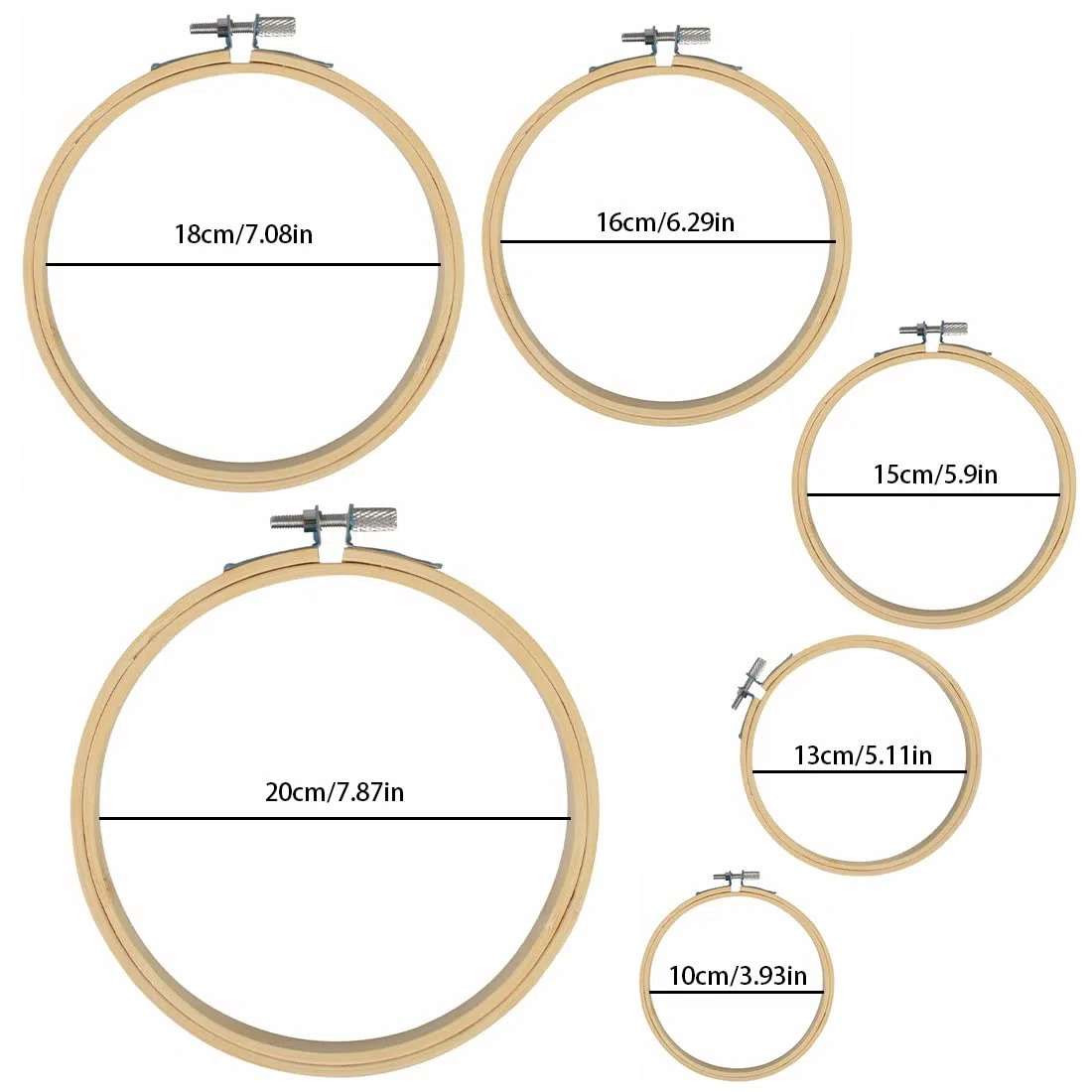 XPEX 6 pcs telaio ricamo,ricamo,cerchio per ricamo,telaio per ricamo,telaio,telaio da ricamo,cerchio ricamo,Senza sbavature, liscio e leggero, adatto per ricamo, ricamo