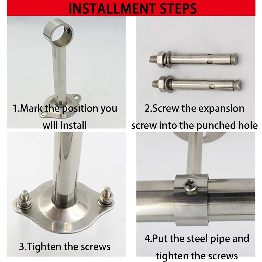 4 Pezzi Staffa di Montaggio a Soffitto per Tende, Bastone per Tende a Parete Inox Robusto Supporto per la Leva dell'Armadio per Finestra Ufficio Guardaroba
