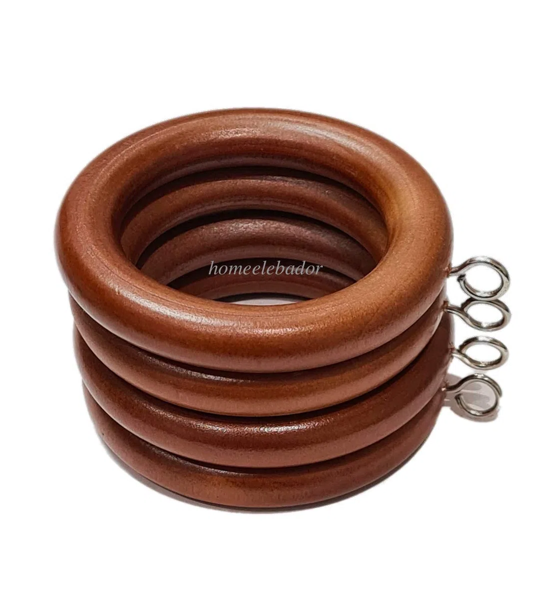 Anelli in legno di quercia naturale da 45 mm con occhiello a vite per tende, occhielli scorrevoli per appendere aste da 42 mm, confezione da 24.