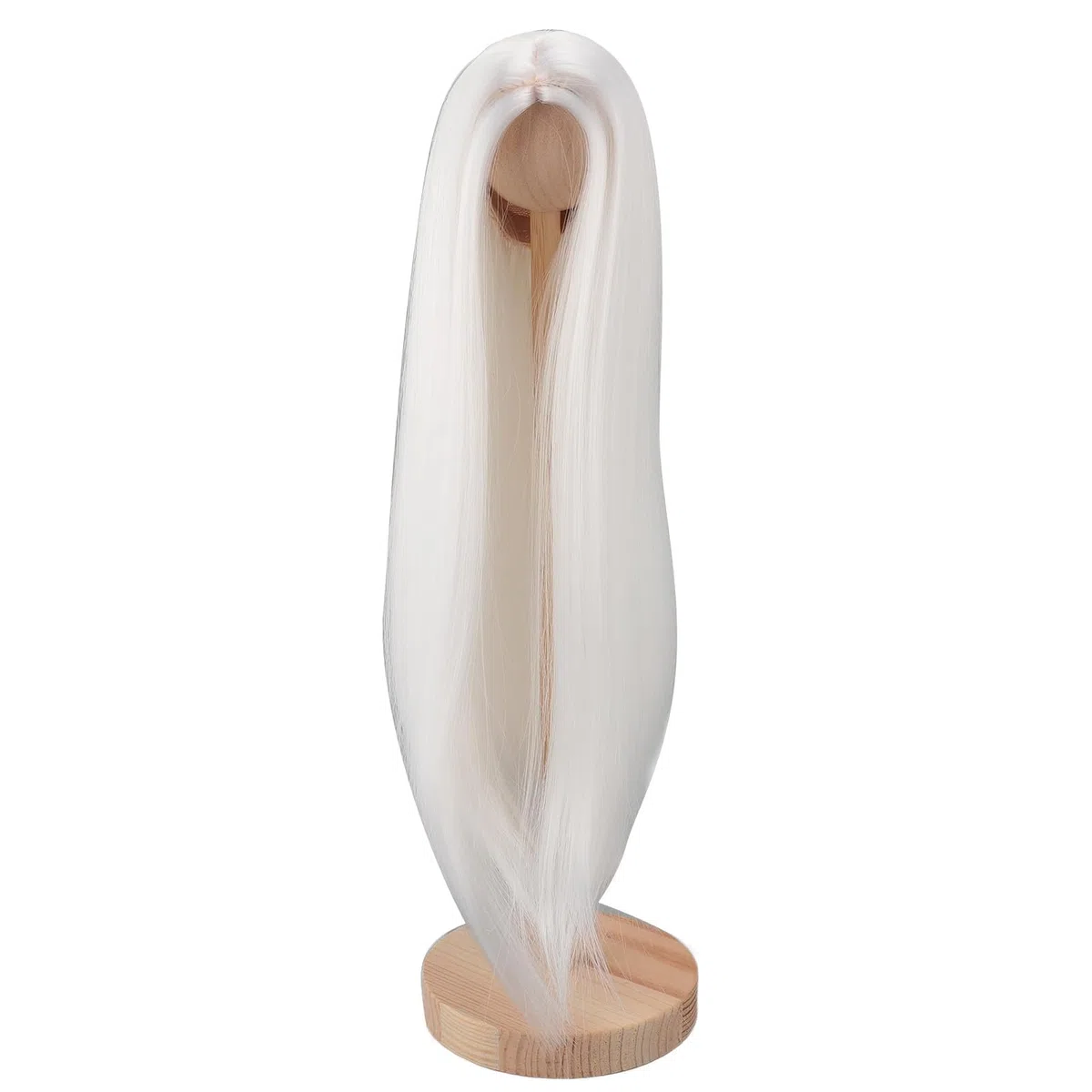 Capelli per Bambola BJD, Morbidi Capelli di Seta Ad Alta Temperatura Estensioni dei Capelli Sintetici Bambola Parrucca Fai da Te per Bambola da 7 a 8 Pollici (WHITE)