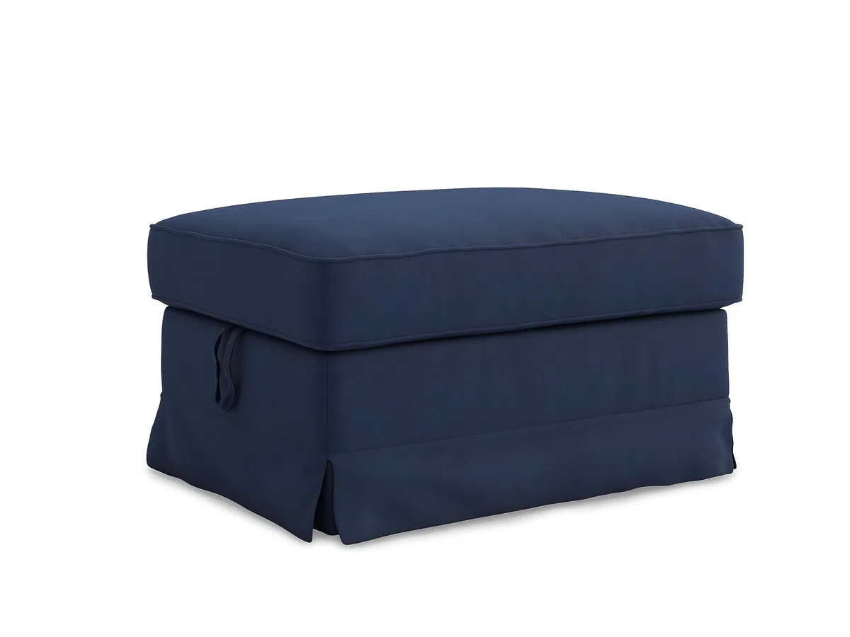 MASTERS OF COVERS Fodera di Ricambio Compatibile con Poggiapiedi IKEA Ektorp - Pouf, Sgabello Copri, 82 x 62 x 44 cm (Blu, Cotone)