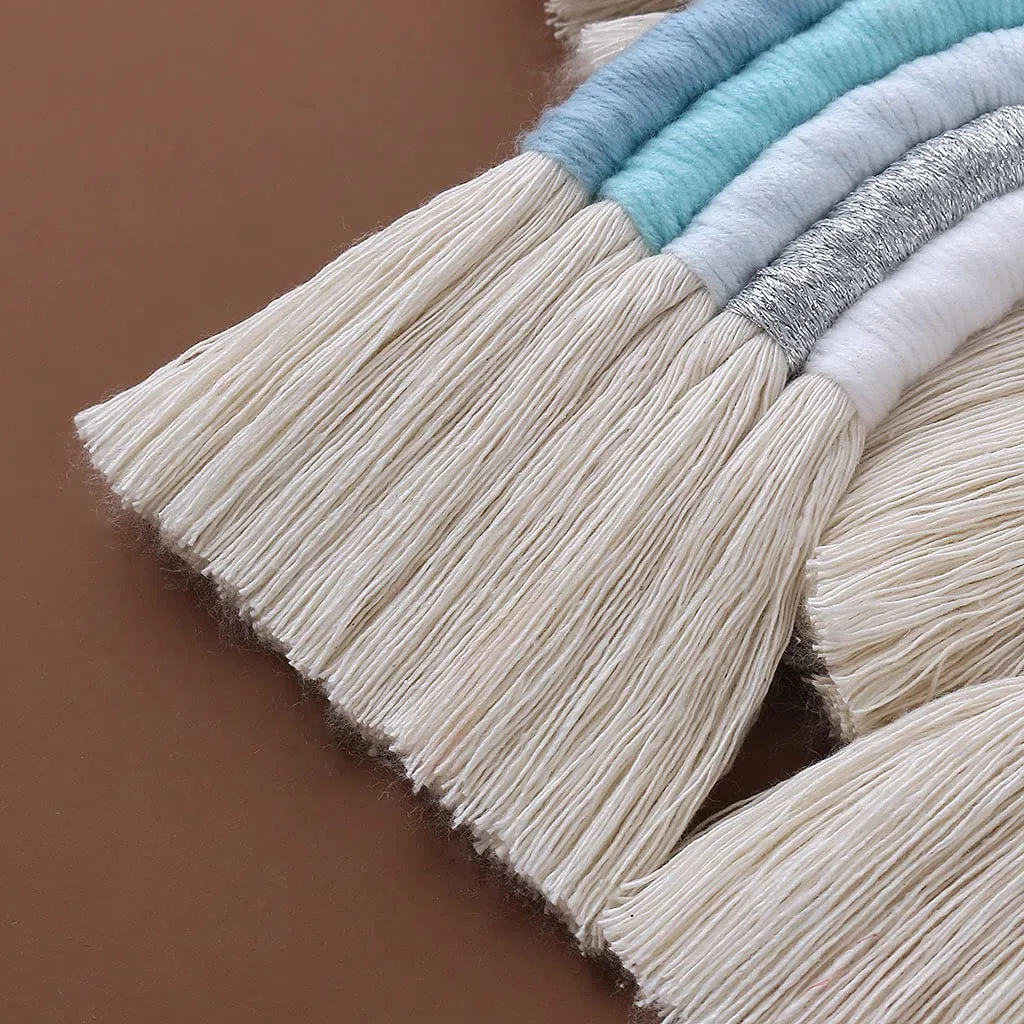 LEEleegang Macramè Arcobaleno Decorazione da Parete Boho Nursery Baby Kids Room Decor Baby Shower Arcobaleno Decorazione