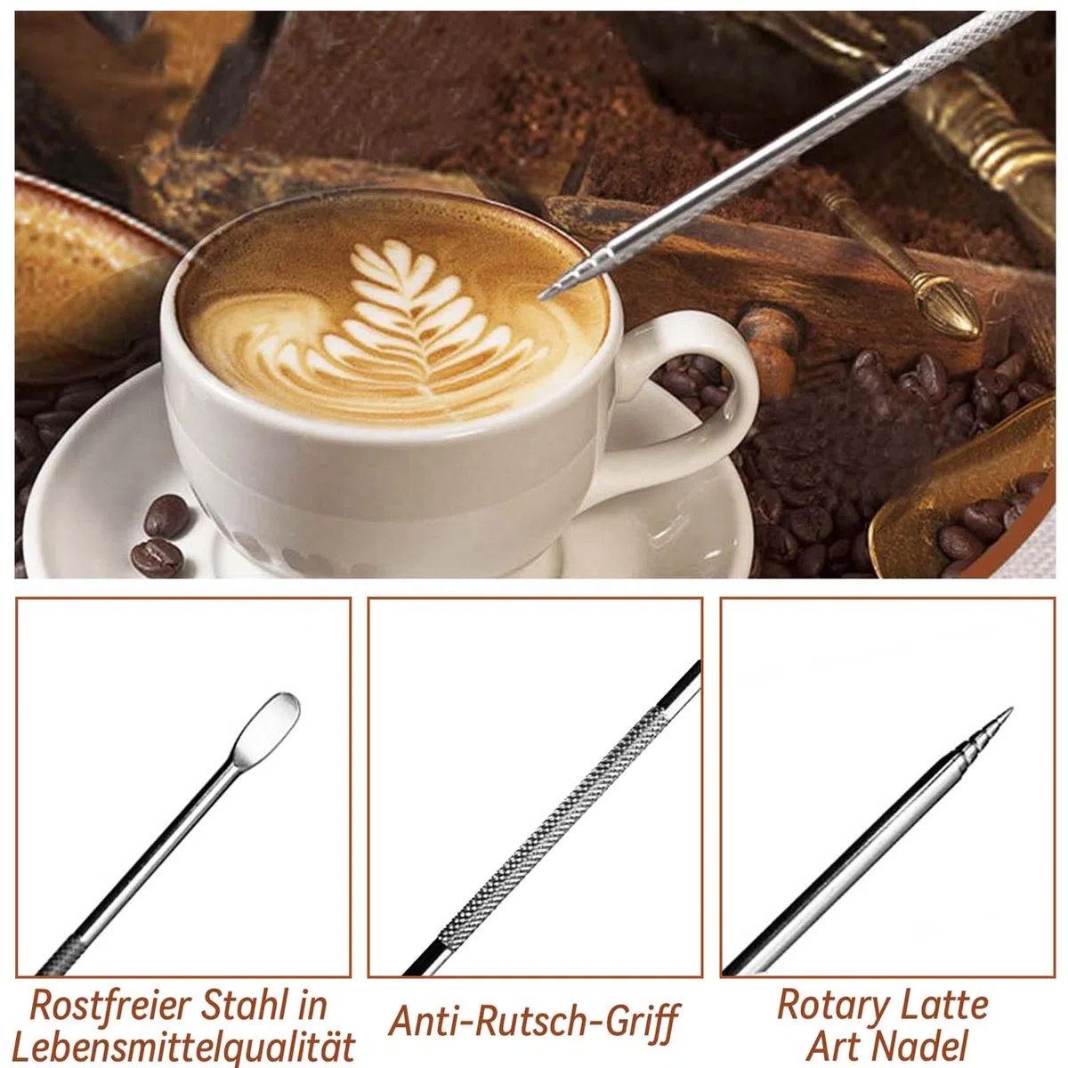 Set di 22 Tamper caffè Espresso, Accessori per Barista, distributore di caffè con 51 mm, per Espresso e Espresso, Frusta per caffè, Cucchiaio, brocca per schiumare, Penna e Stencil Decorativi