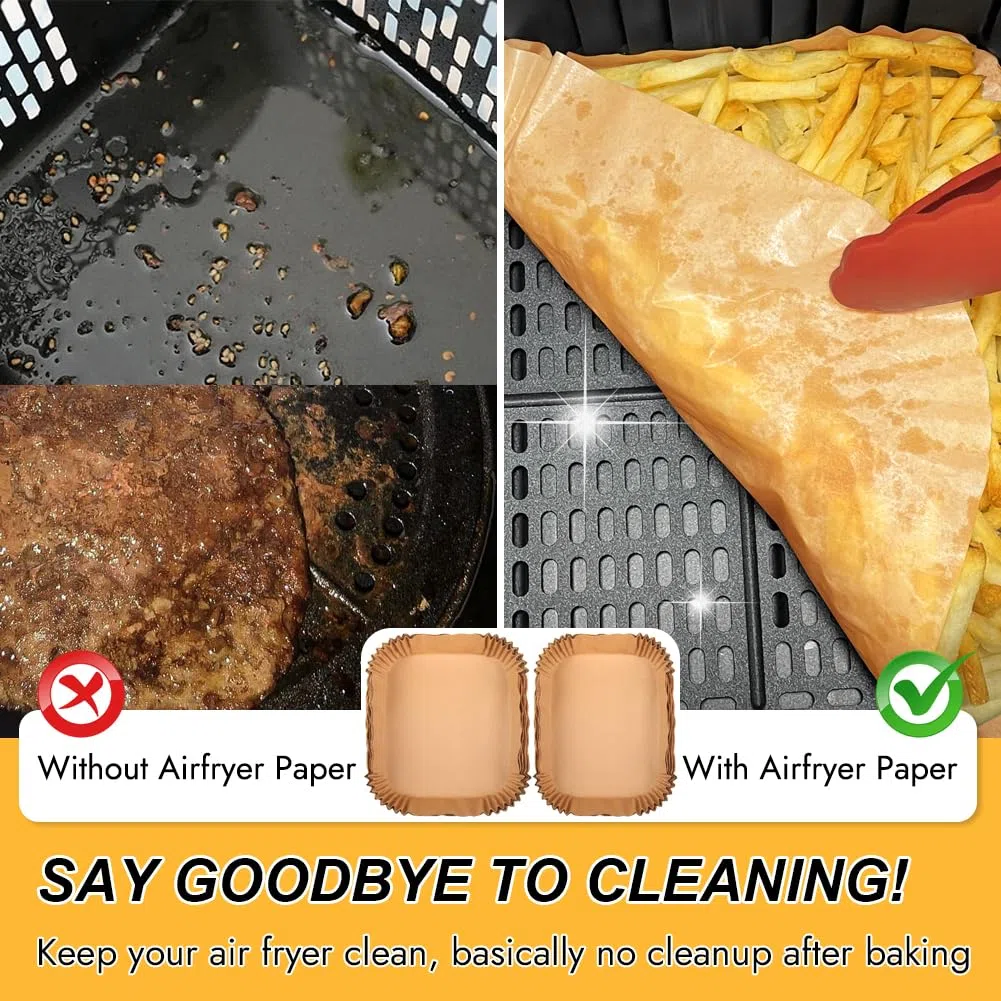 Carta da forno per Moulinex Dual Easy Fry XXL 11L, Accessori per Gidgimo Air Fryer XXL 10L (6L + 4L), Carta per doppia frittoia a aria 6,5L/4,5L