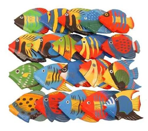 Set di 20 pesci decorativi in legno