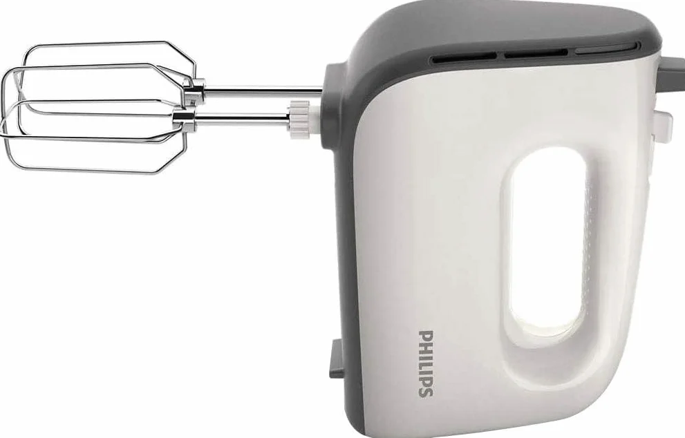 Philips 5000 Series Mixer, 450 W, 5 Velocità + Turbo, Facile Montaggio delle Fruste, Grigio/Cashmere (HR3741/00)