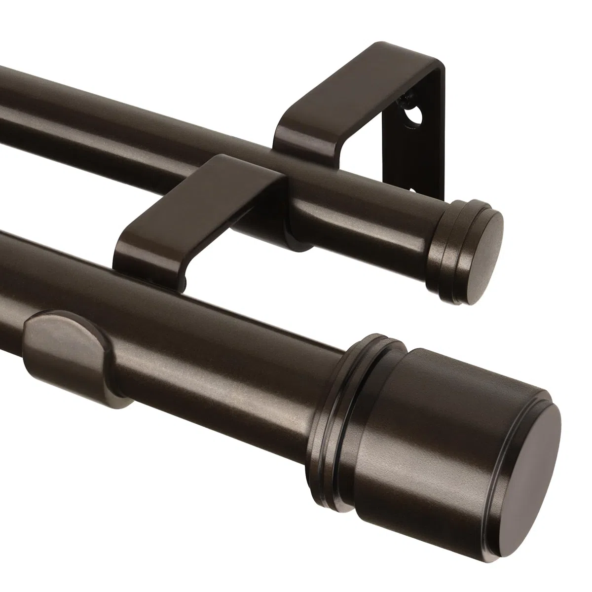 HOTOZON Bronze Bastone da Tenda Doppio 90-182 cm, 25 mm Estensibile Bastone Tenda Doppio Montado en la 9ared con Remates de Tapa Para Ventanas