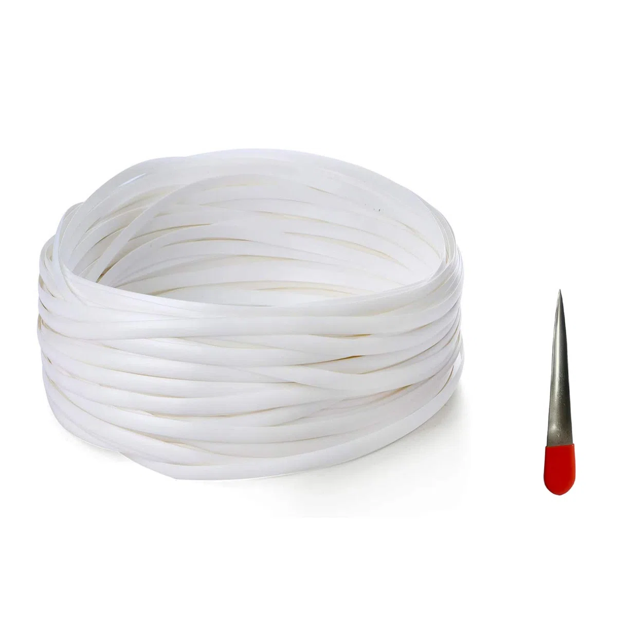 Kit di fissaggio per mobili in rattan , materiale di riparazione in vimini, materiale in tessuto plastico piatto bianco per l'installazione di mobili in rattan e cestino per sedie da giardino