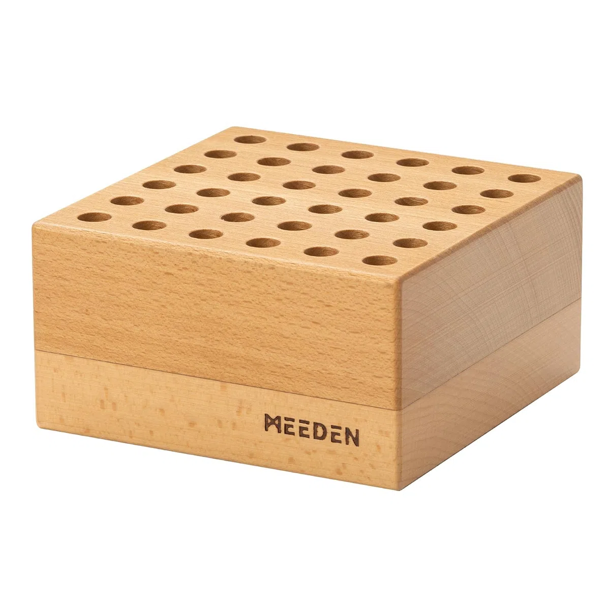 MEEDEN Portamatite e porta pennelli in legno di faggio: organizer per pennelli da pittura a 36 fori, supporto per matite in legno per pennelli, penne e strumenti artistici, espositore per pennelli