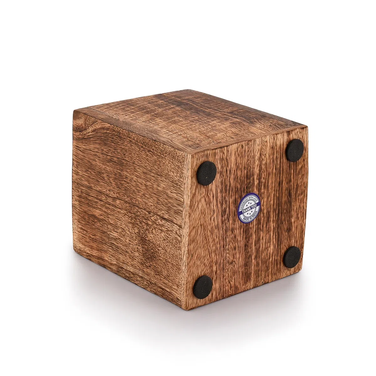 Samhita Portautensili da cucina in legno di mango per piano di lavoro, contenitore per utensili da cucina (12,7 x 12,7 x 15,2 cm)