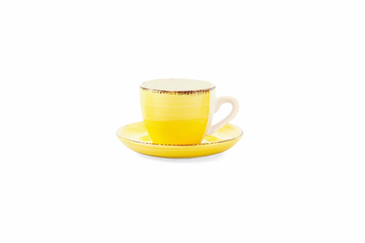 Villa d'Este Home Tivoli 2371741 Set 6 Tazzine caffè con Piattino, Multicolore, Set di 6 Pezzi