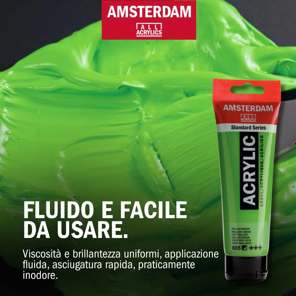 Amsterdam Standard Series Pittura Acrilica | Set di Miscelazione Teoria dei Colori (5 x 120 ml) | Colori Primari + Bianco e Nero