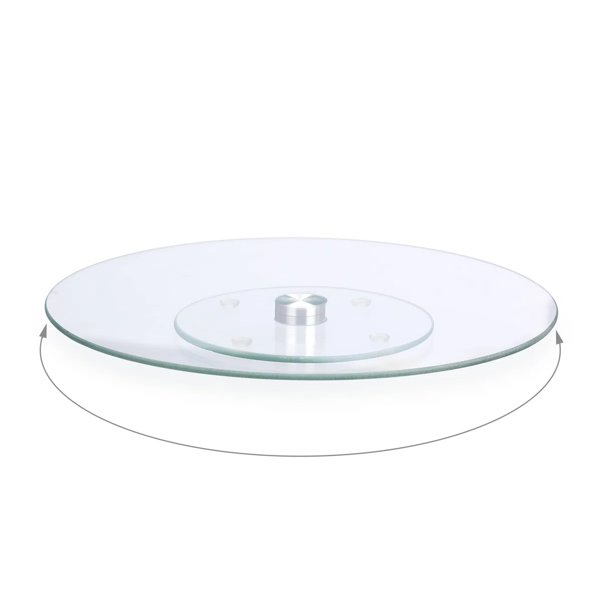 Relaxdays Piatto per Torte, Girevole a 360º, Ø 30cm, per Decorare e Servire, Tortiera Rotonda, Vetro, Trasparente