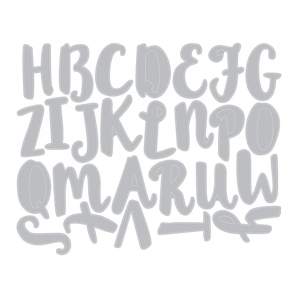 Sizzix Thinlits Fustelle Alfabeto a Pennello, Lettere Maiuscole