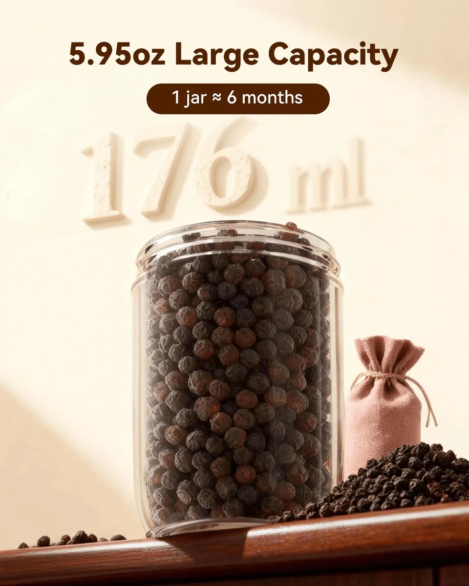 WONMAKE Set macina sale e pepe elettrico a gravità con base di ricarica, macina sale e pepe automatico, grossolanità regolabile a 6 livelli, doppia velocità e grande capacità 168,7 g