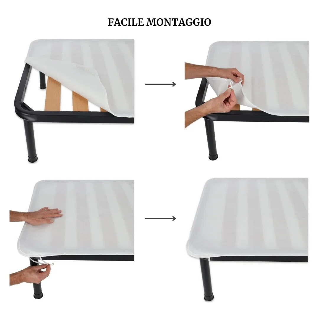 Casatessile Coprirete in Feltro 2 piazze cm 160X190 Matrimoniale, 2 Piazze, Anallergico, Traspirante, Antiacaro, con Elastici per Bloccare Gli Angoli
