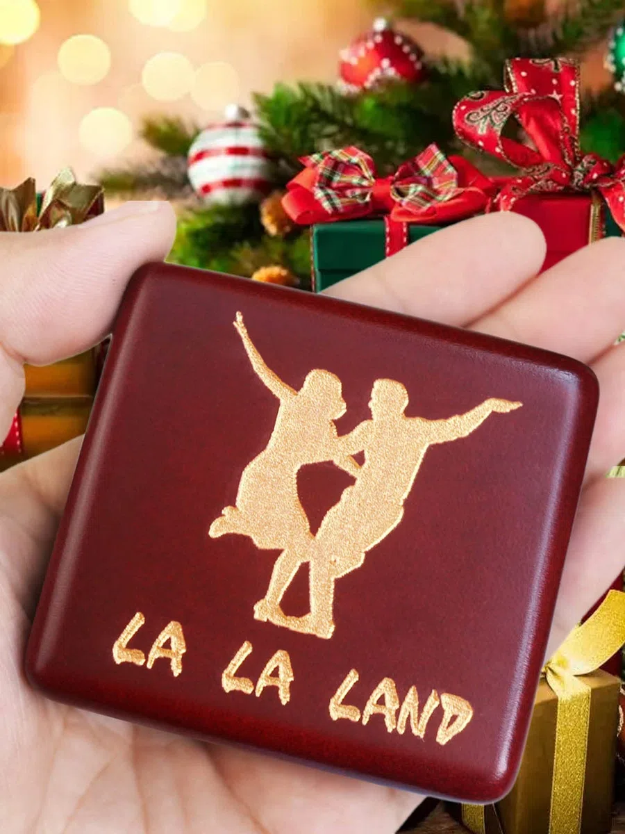 Sinzyo Scatola Musicale Meccanica Scatola Musicale d'Epoca Regalo di Natale di San Valentino(La la Land-Scatola di Legno Rossa)
