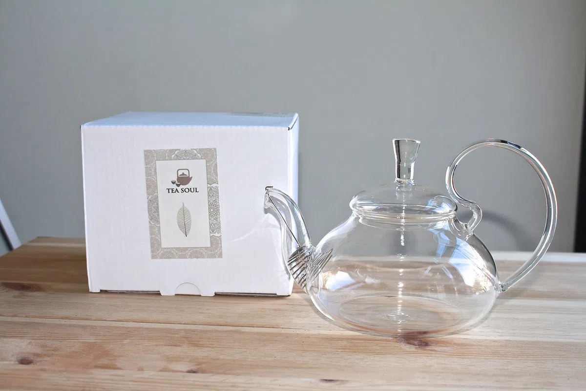 TEA SOUL Teiera in Vetro con Filtro in Acciaio • 500ml • Pratico Filtro nel beccuccio