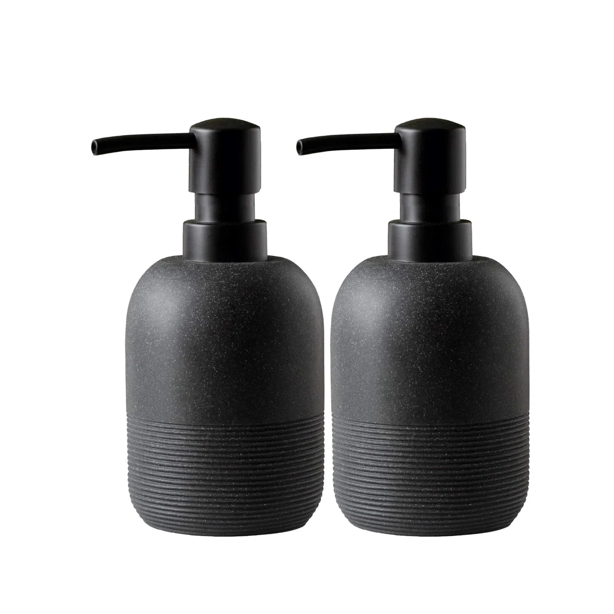 GalDal - Set dispenser di sapone con pompa, dispenser di sapone per le mani per piano di appoggio del bagno, dispenser di sapone per cucina, 313 ml, colore: nero opaco