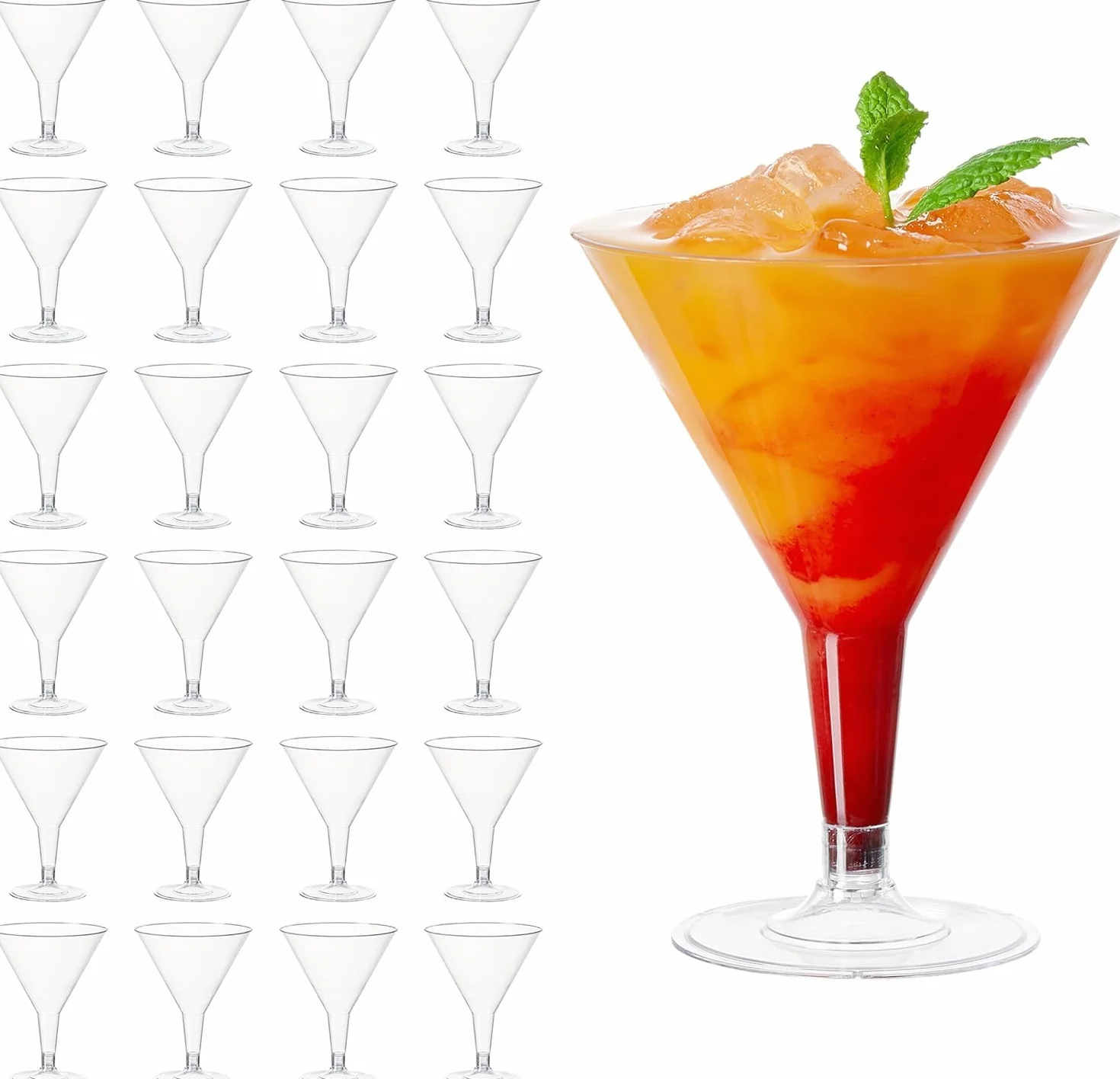 Matana - 48 Eleganti Bicchieri da Martini in Plastica, Bicchieri Cocktail (210ml) - Bicchieri per Dessert Riutilizzabili ed Eleganti per Compleanni, Matrimoni, Feste