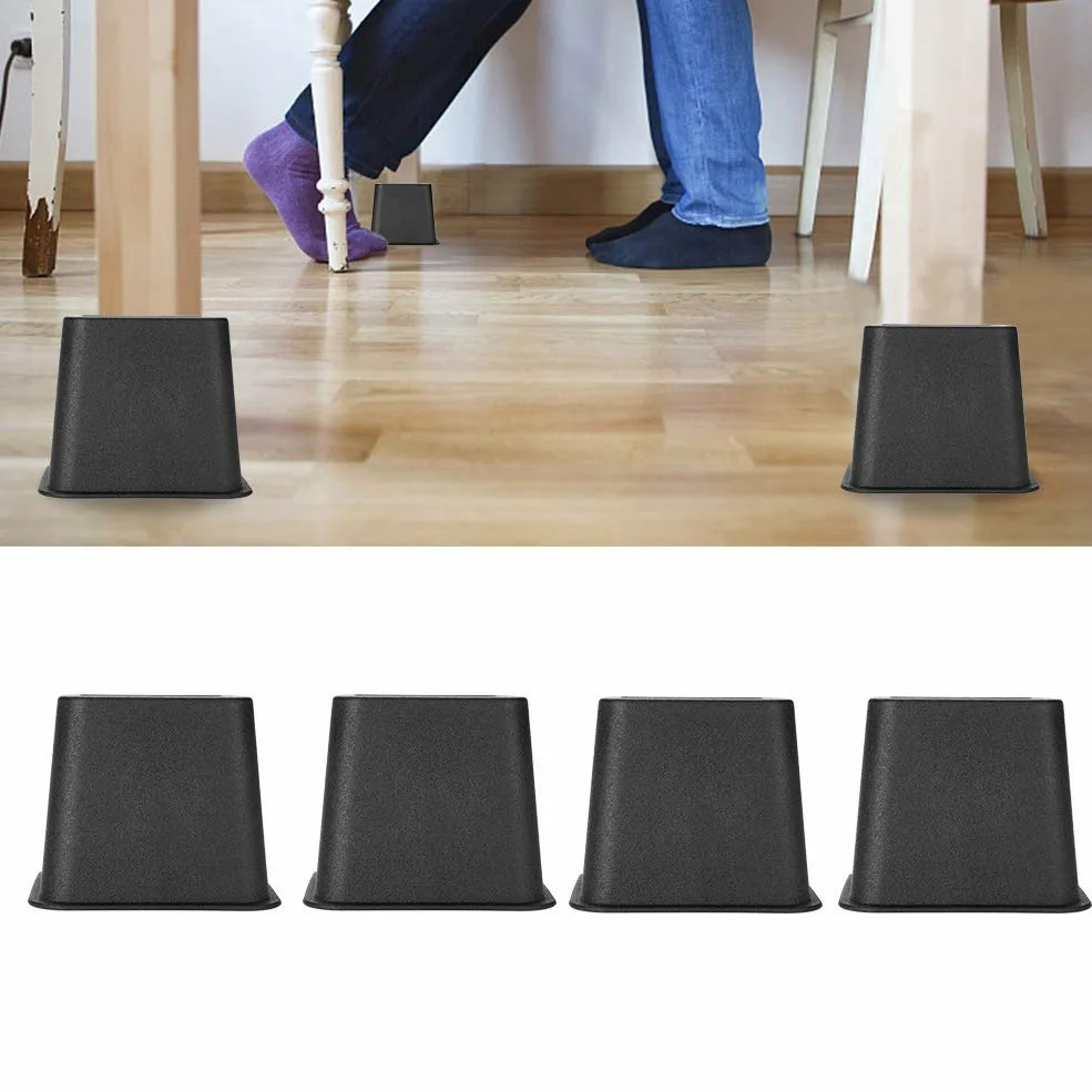 Ejoyous Rialzo per mobili Robusto, 4 Pezzi 5 Pollici (12 * 12 * 10cm) Set di alzate per Piedi di Tavolo Alto Letto Sedia Divano per deposito sotto Il Letto, Alzate per mobili Heavy Duty Resistenti