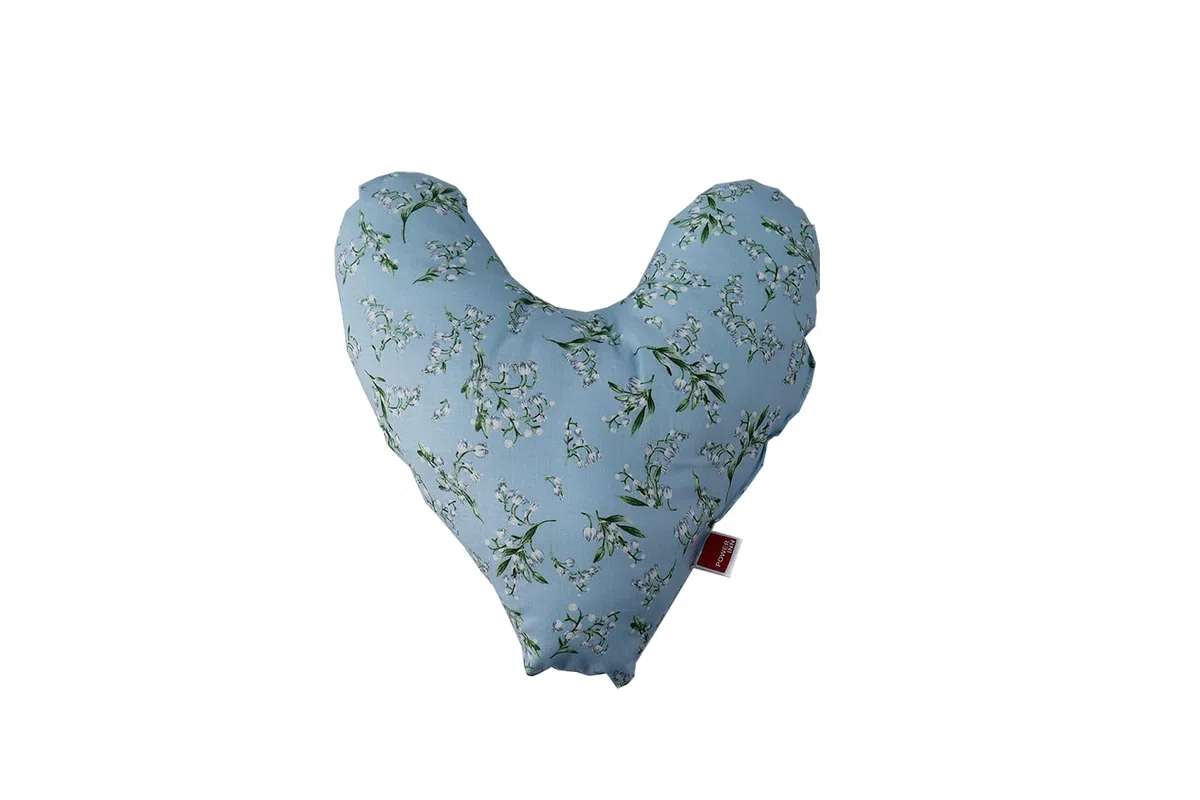 Cuscino per petto Hope, circa 32 x 34 cm, cuscino a forma di cuore per alleviare il dolore dopo mastectomia, morbido cuscino per avambraccio o ascelle, 100% cotone (azzurro – pois +