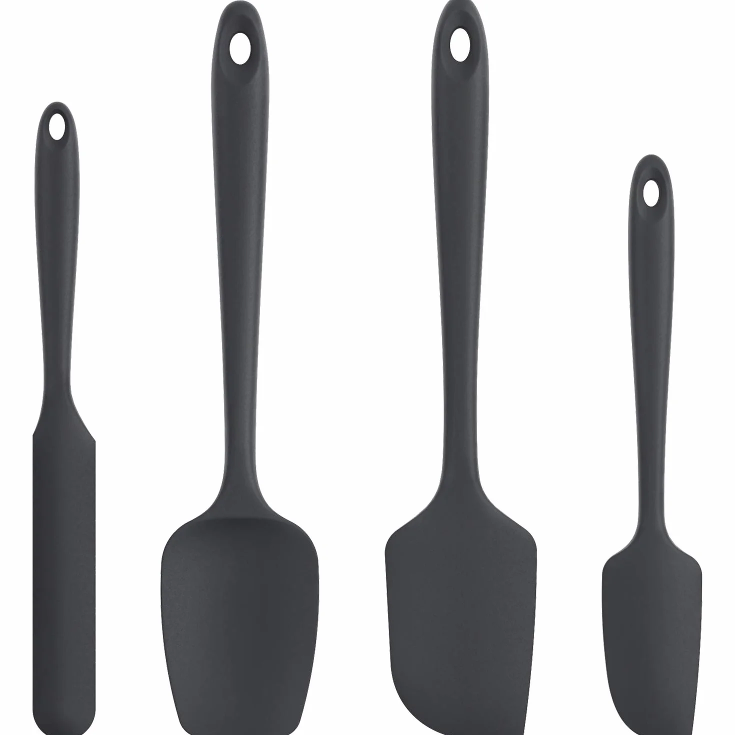 Silicone Cucina Spatola Set 4: U-Taste 315℃ Resistente al Calore Leccapentole in Gomma, Utensili per Pasticceria Antiaderenti Antigraffio senza BPA per Cucinare e Cuocere (Nero)