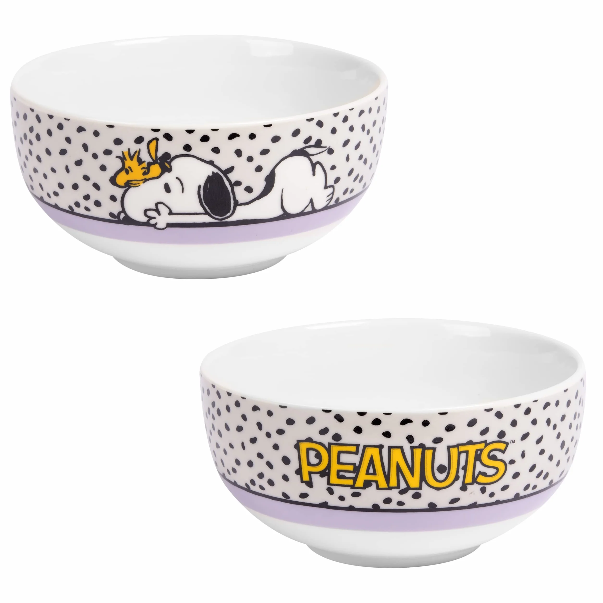 Set da colazione dei Peanuts Snoopy - Qualcuno ha detto cibo! Set di stoviglie 3 pezzi, piatto, ciotola e tazza in porcellana Bianco