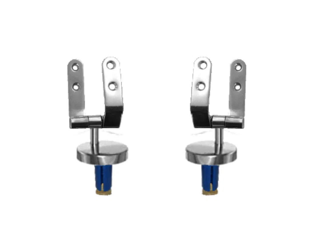 Cerniere coprivaso sedile wc copriwater ad espansione di ricambio UNIVERSALI in ACCIAIO INOX (COPPIA)