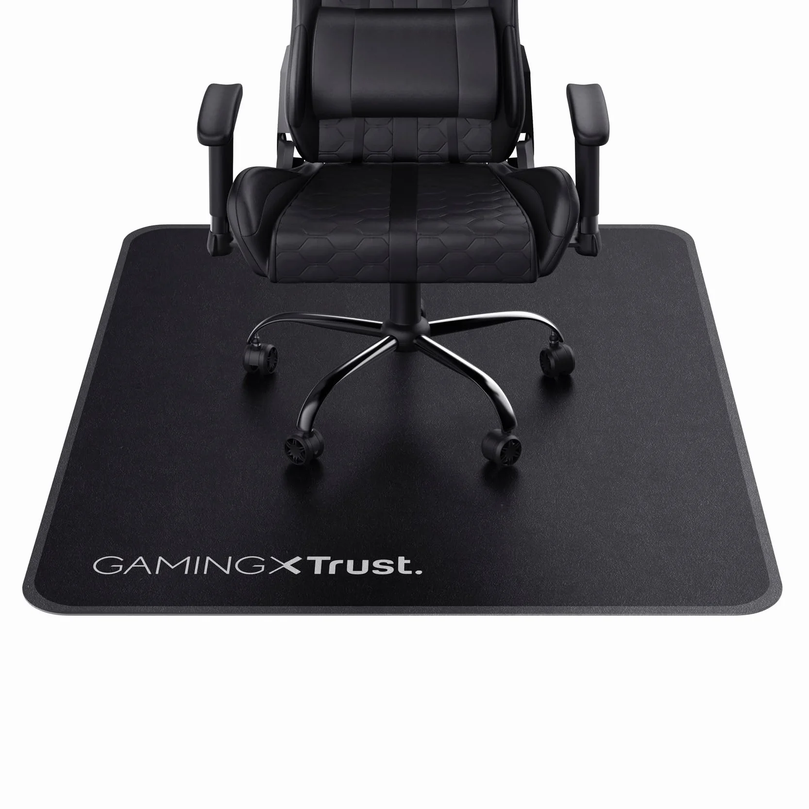 Trust Gaming GXT 715 Tappetino per Sedia, 99 x 120 cm, Uso Flessibile su Superfici Dure, Materiale Durevole nel Tempo, Mat per Sedia per Giochi, Ufficio, Home Office - Nero