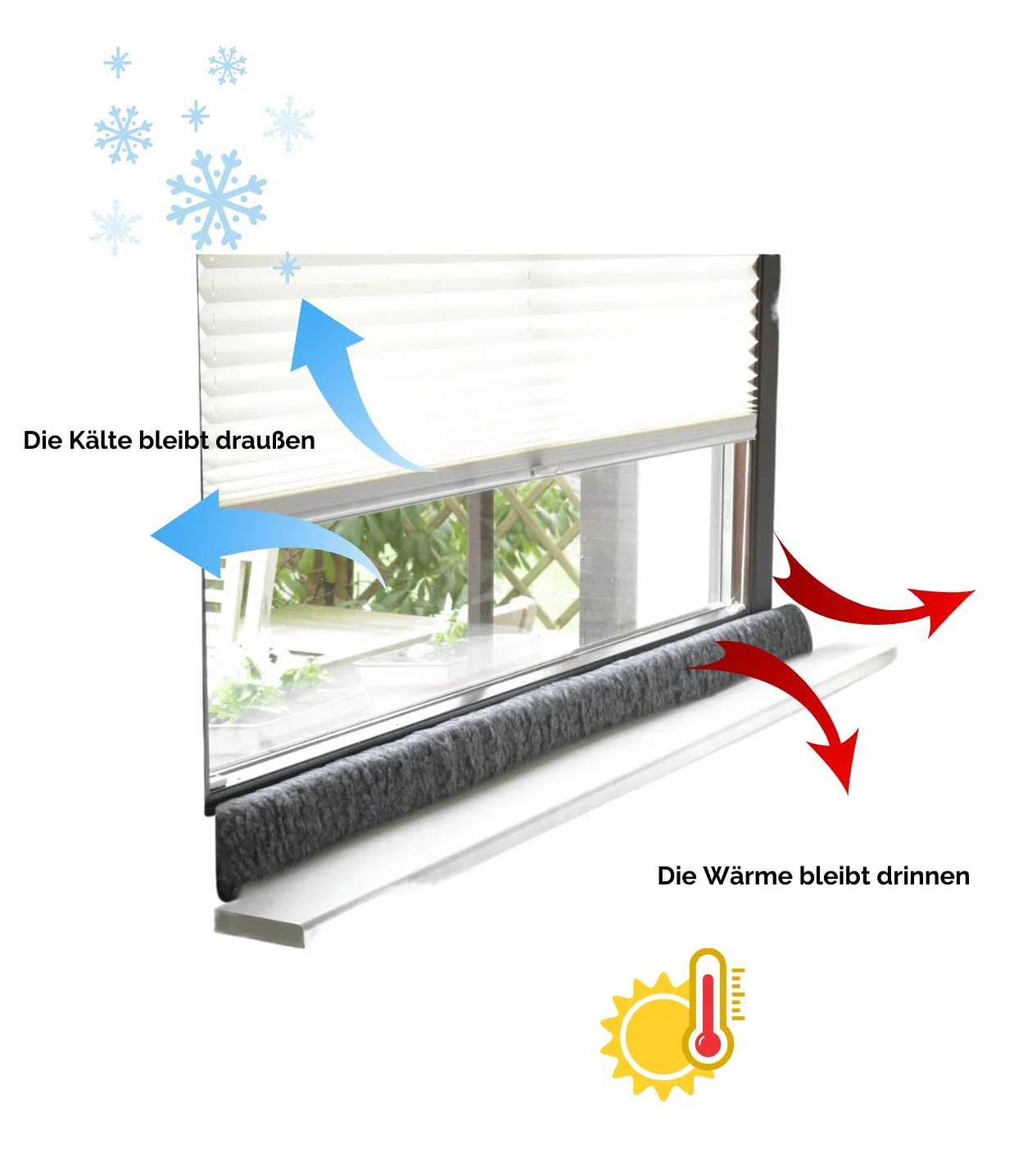 K. & N. Schurwolle 551 - Paraspifferi in lana vergine per finestre, 150 cm, colore: Marrone