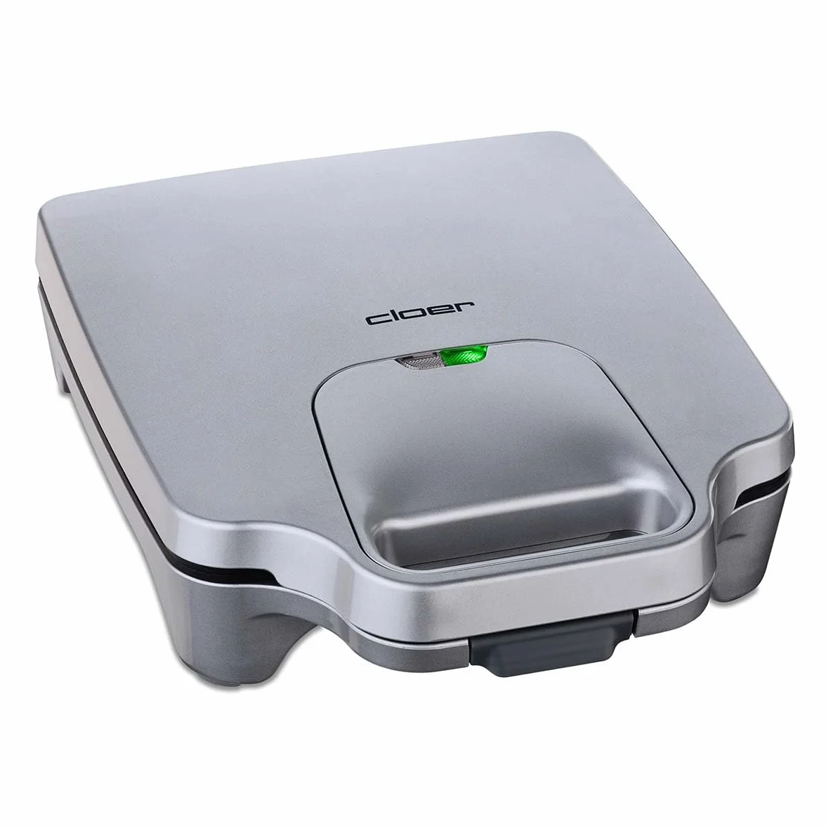 Cloer 6269 Tostiera XXL per Sandwich/Tramezzini, Toast Americano per Farciture XXL, per 8 tramezzini alla volta, 1800 W, spia di cottura, rivestimento antiaderente, color argento