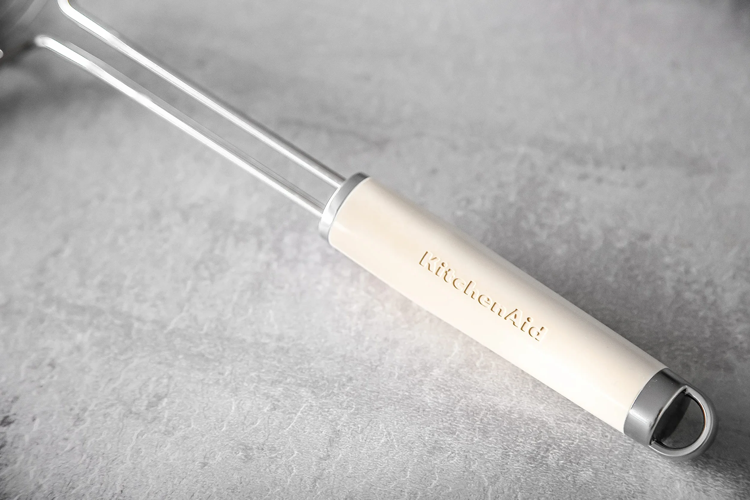 KitchenAid Cucchiaio Forato / Schiumarola a Ragnatela, Acciaio Inossidabile Resistente alla Ruggine, Sicuro in Lavastoviglie, 36 x 51 x 140 mm, Crema