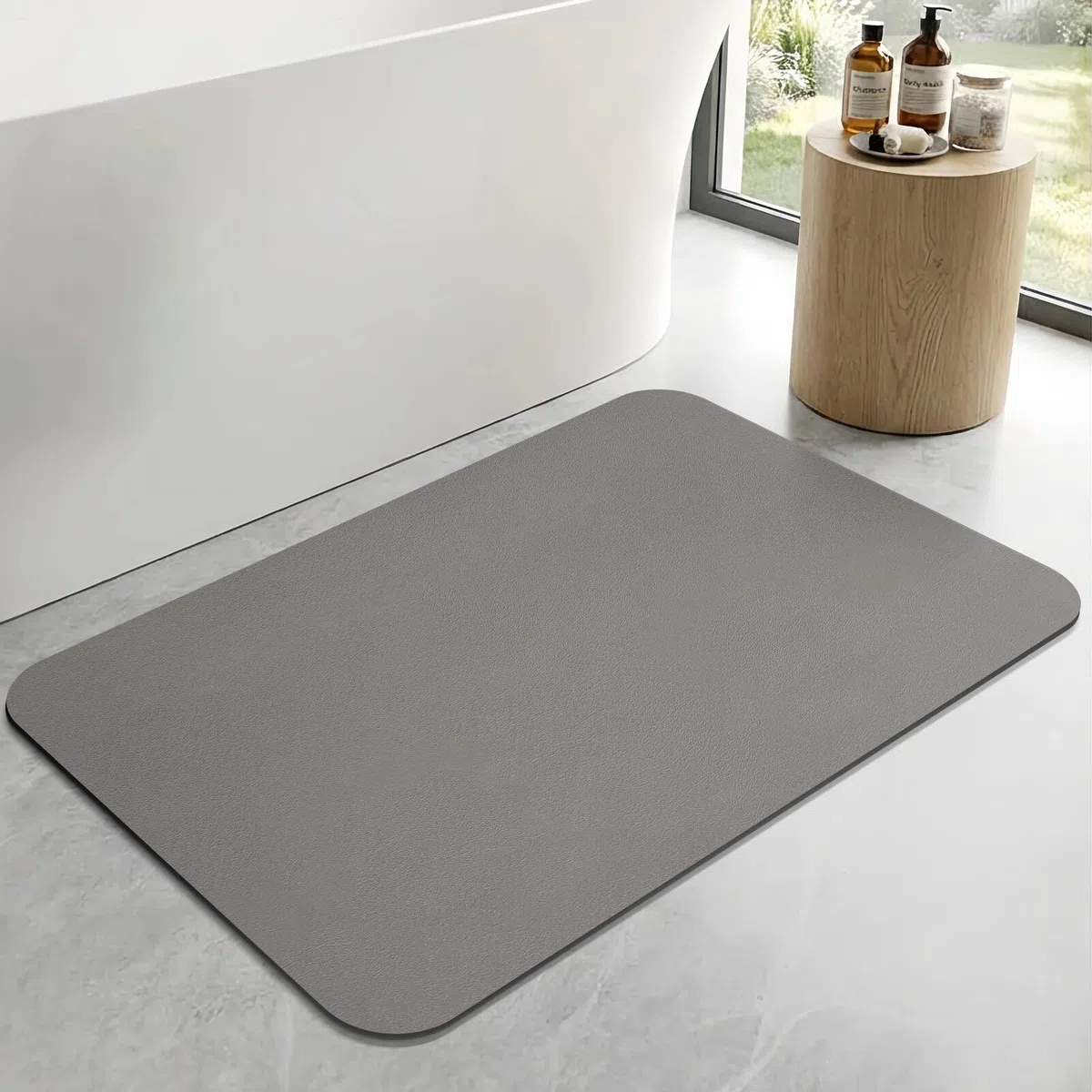 Tappetino da Bagno Antiscivolo,Super Assorbente,Ad Asciugatura Rapida,Facile da Pulire Tappetino Doccia,per Porte del, Vasca da Bagno, Doccia (Grigio, 40x60cm)
