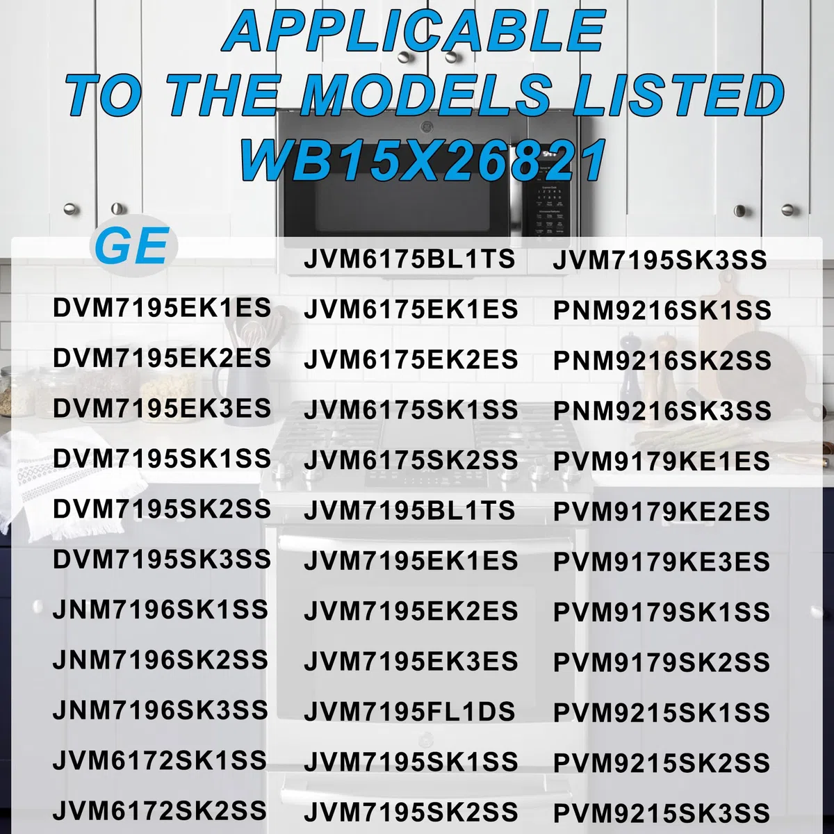 Ricambio per maniglia per porta microonde WB15X26821 GE, parti elettriche generiche per microonde, compatibile con JVM6175SK2SS JVM7195SK3SS JVM6175SK1SS JVM6175EK2ES JVM7195SK1SS, 4464467 AP6024408