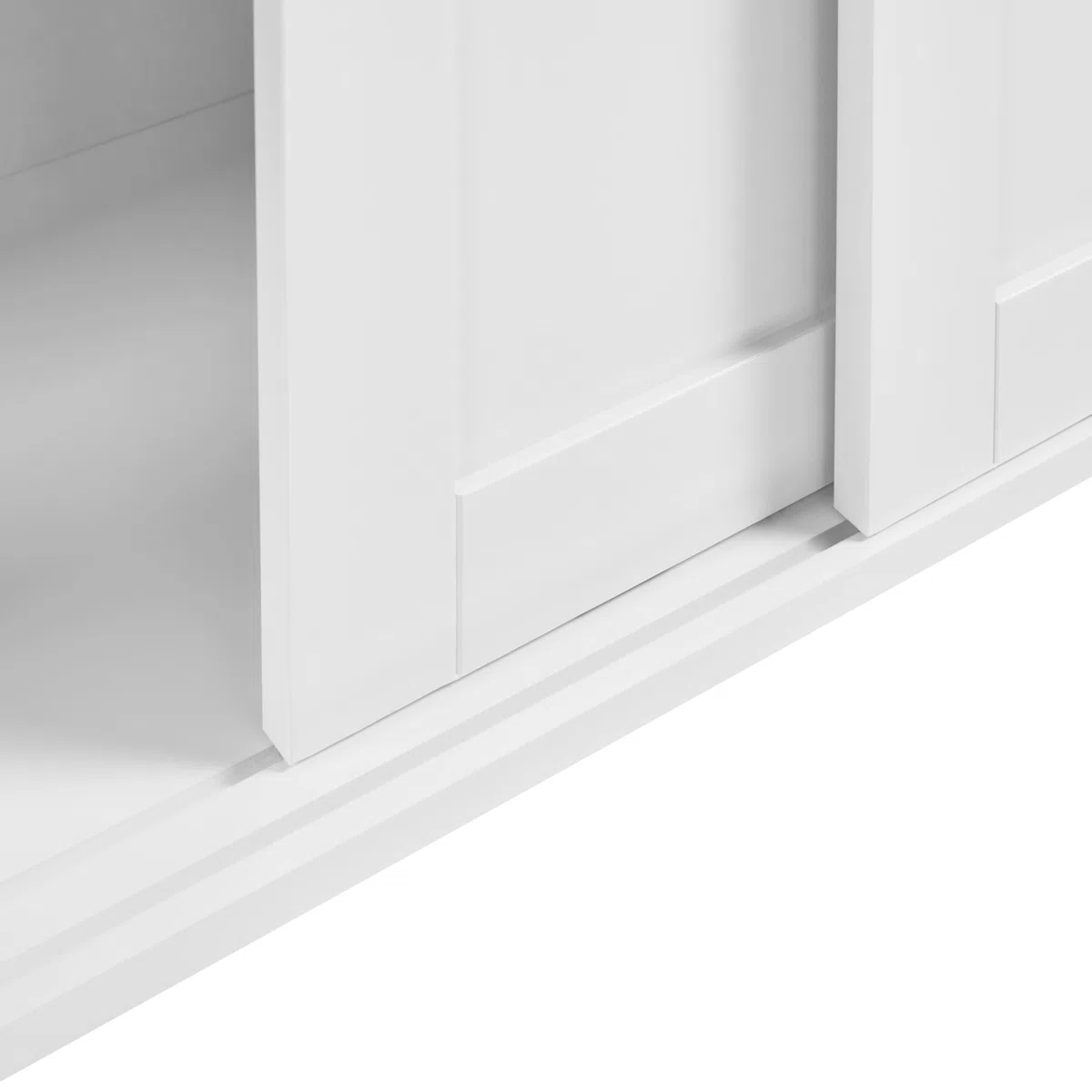 Yaheetech Credenza Mobile da Cucina Bianco con 2 Ante Scorrevoli Salvaspazio e Ripiano Regolabile in Legno Mobiletto TV da Salotto Soggiorno 106,7 x 33 x 63 cm