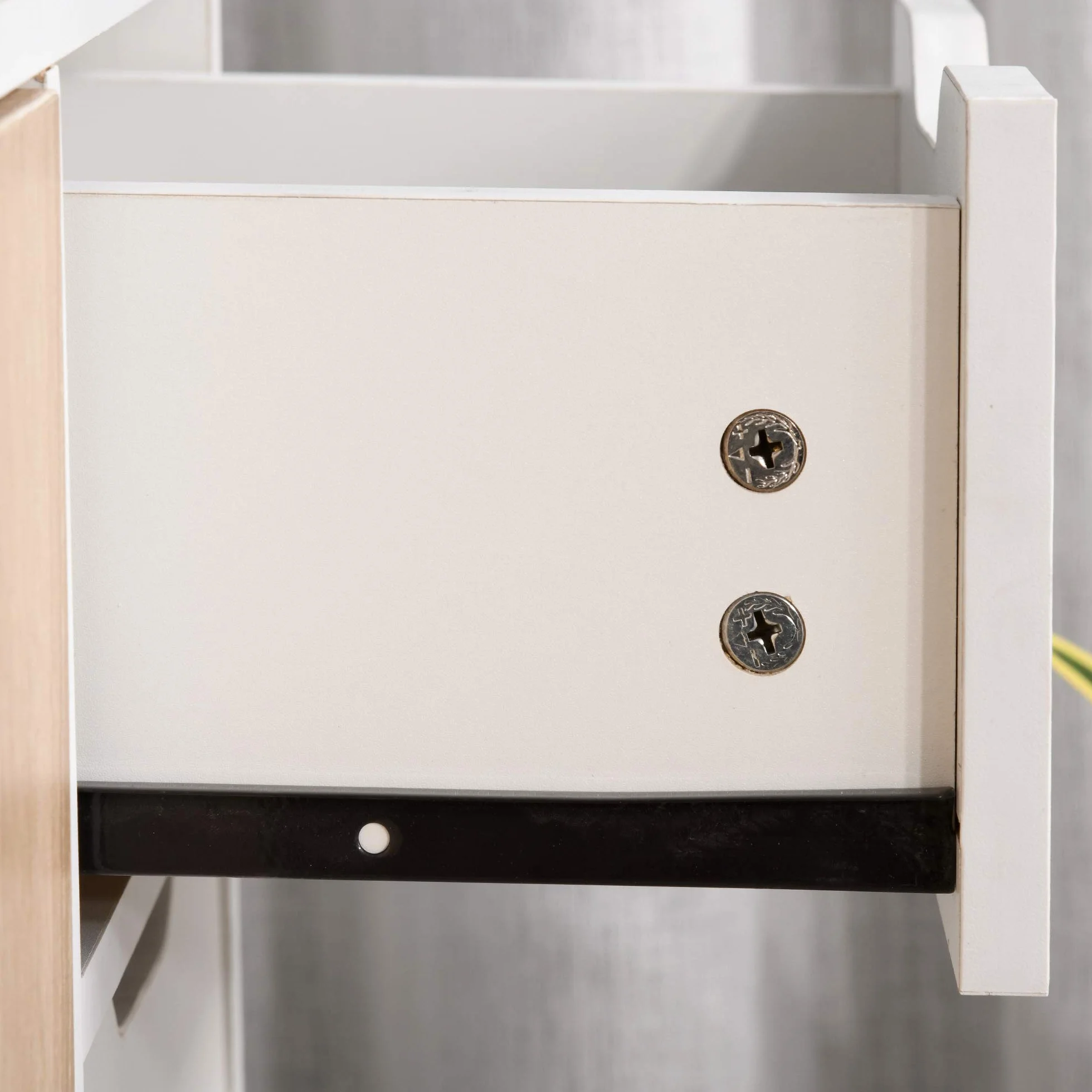 HOMCOM Mobiletto Multiuso con Cassetto e Armadietti, Credenza Stile Nordico in Legno per Camera, Soggiorno, Studio, 90x30x72 cm, Bianco e Color Legno