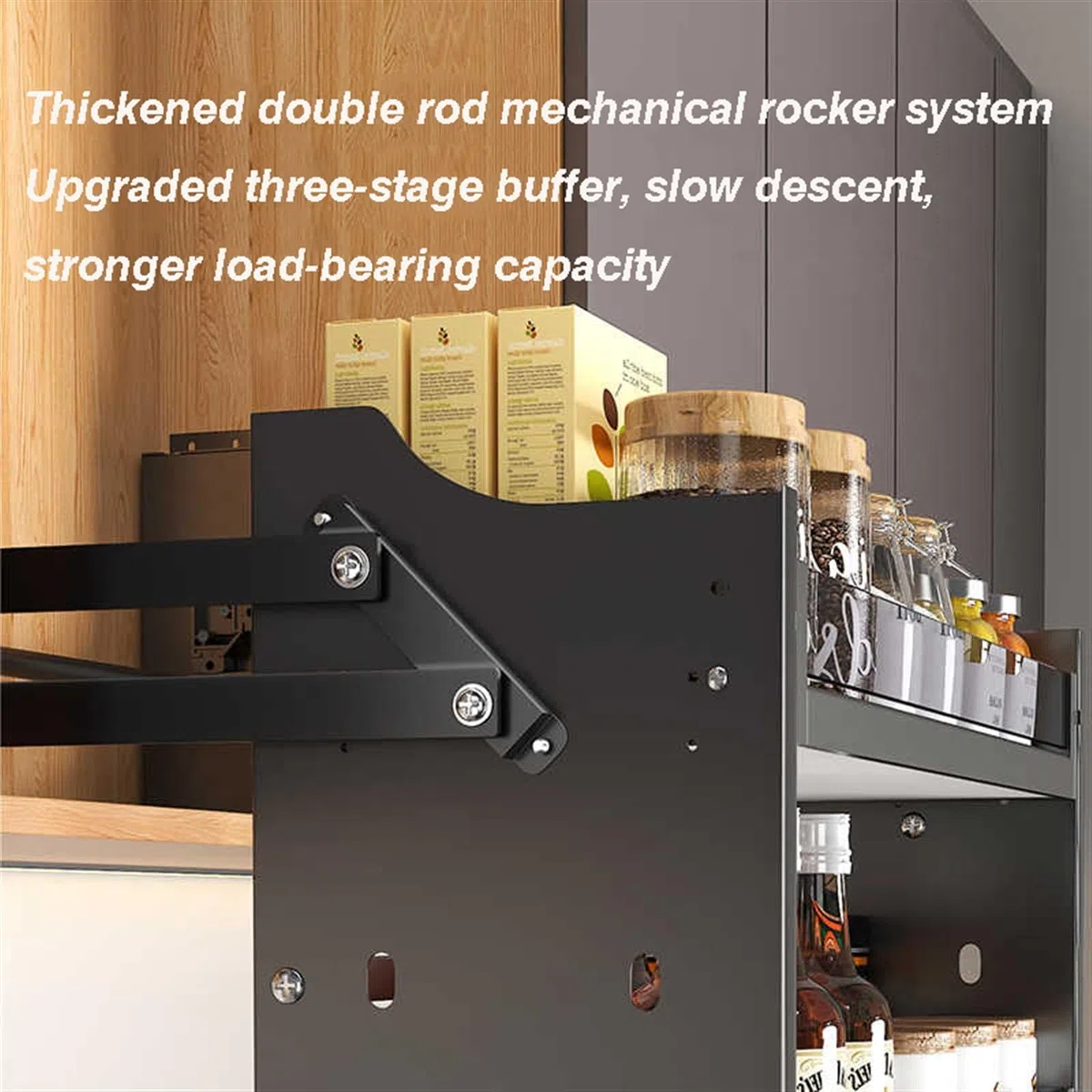 Ripiano Estraibile Per Pensile Da Cucina, Organizer Per Riporre Gli Oggetti, Sistema Di Ripiani Estraibili Per Pensili A 2 Strati, Ripiano Estraibile Per Pensili Alti, C,One Color,Cabinet 600mm