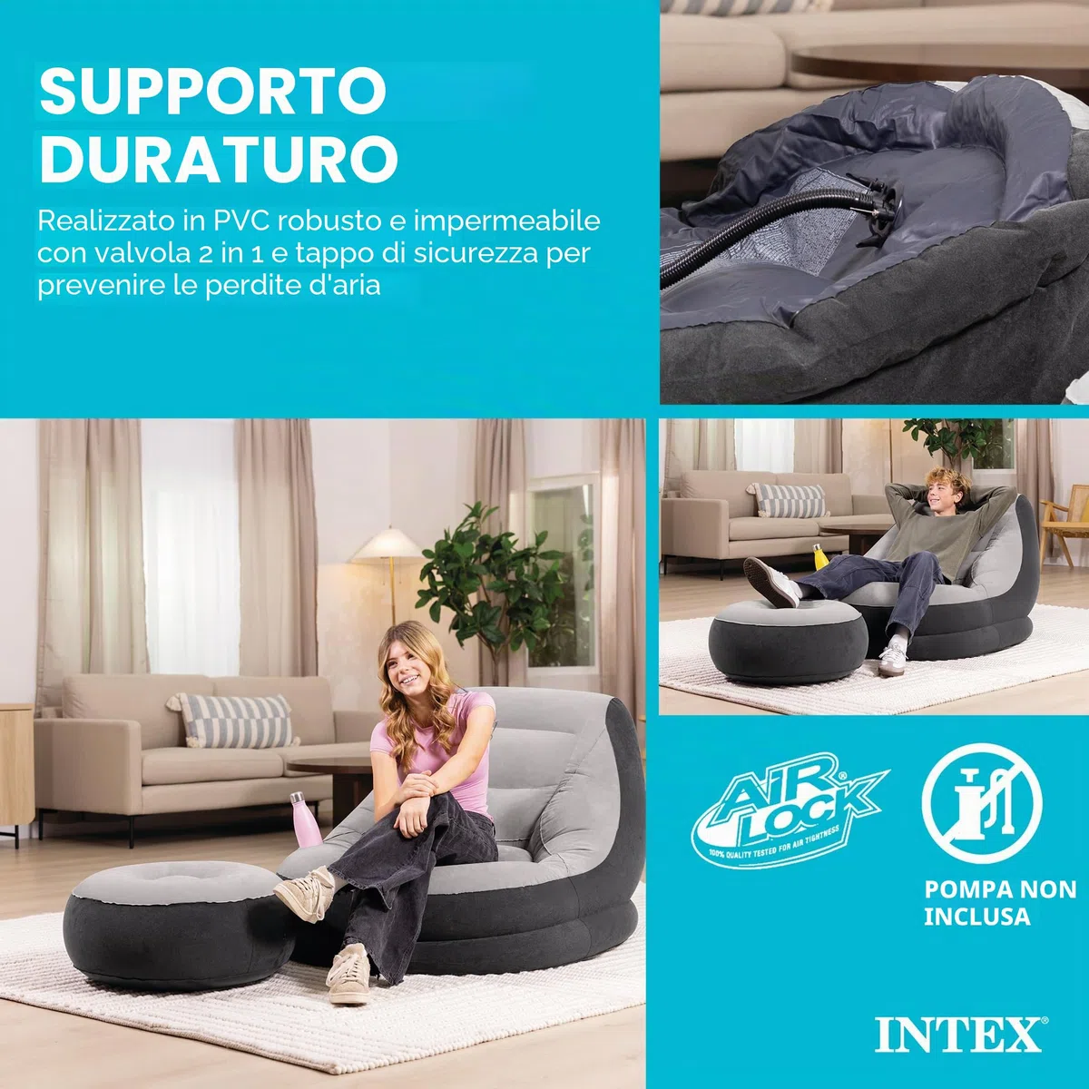 Intex Inflatable Ultra Lounge with Ottoman