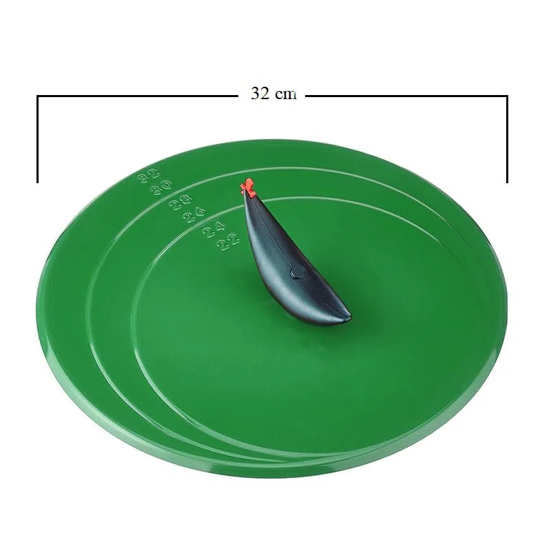 VIRSUS Coperchio Girafrittate Antiaderente 561, Diametro 32 cm, Coperchio in Acciaio Inox, Maniglia a forma di Gallo, Adatto per Pentole e Padelle, Coperchi per Frittate, Crèpes, Omelette (Verde)