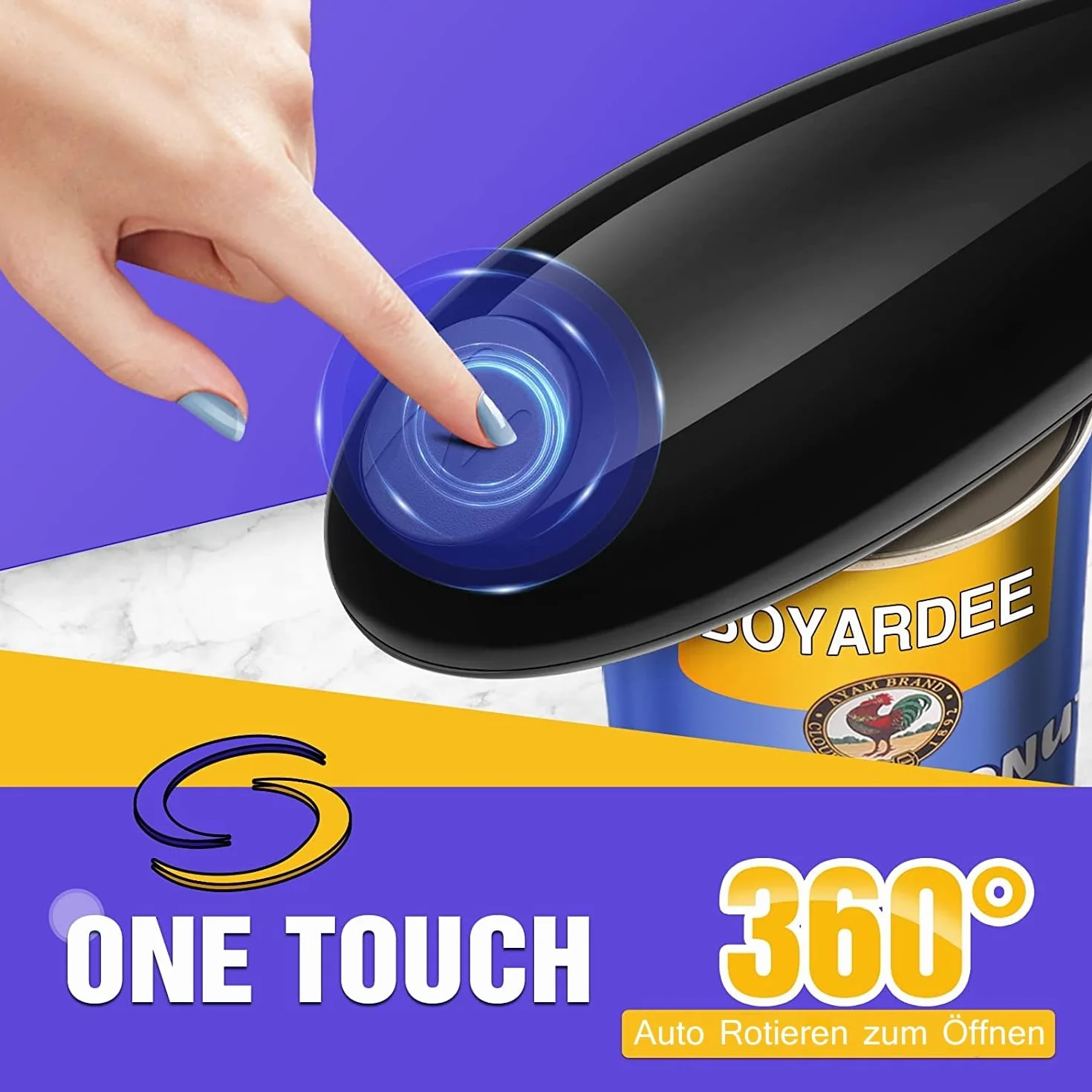 Apriscatole, One-touch Apriscatole Elettrico Risparmio Di Tempo e Fatica, Adatto Per Artriti e Persone Con Mani Deboli, Utilizzabile in Cucina e All'aperto